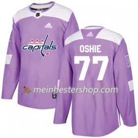 Washington Capitals T.J. Oshie 77 Adidas 2017-2018 Lila Fights Cancer Practice Trikot Authentic - Herren